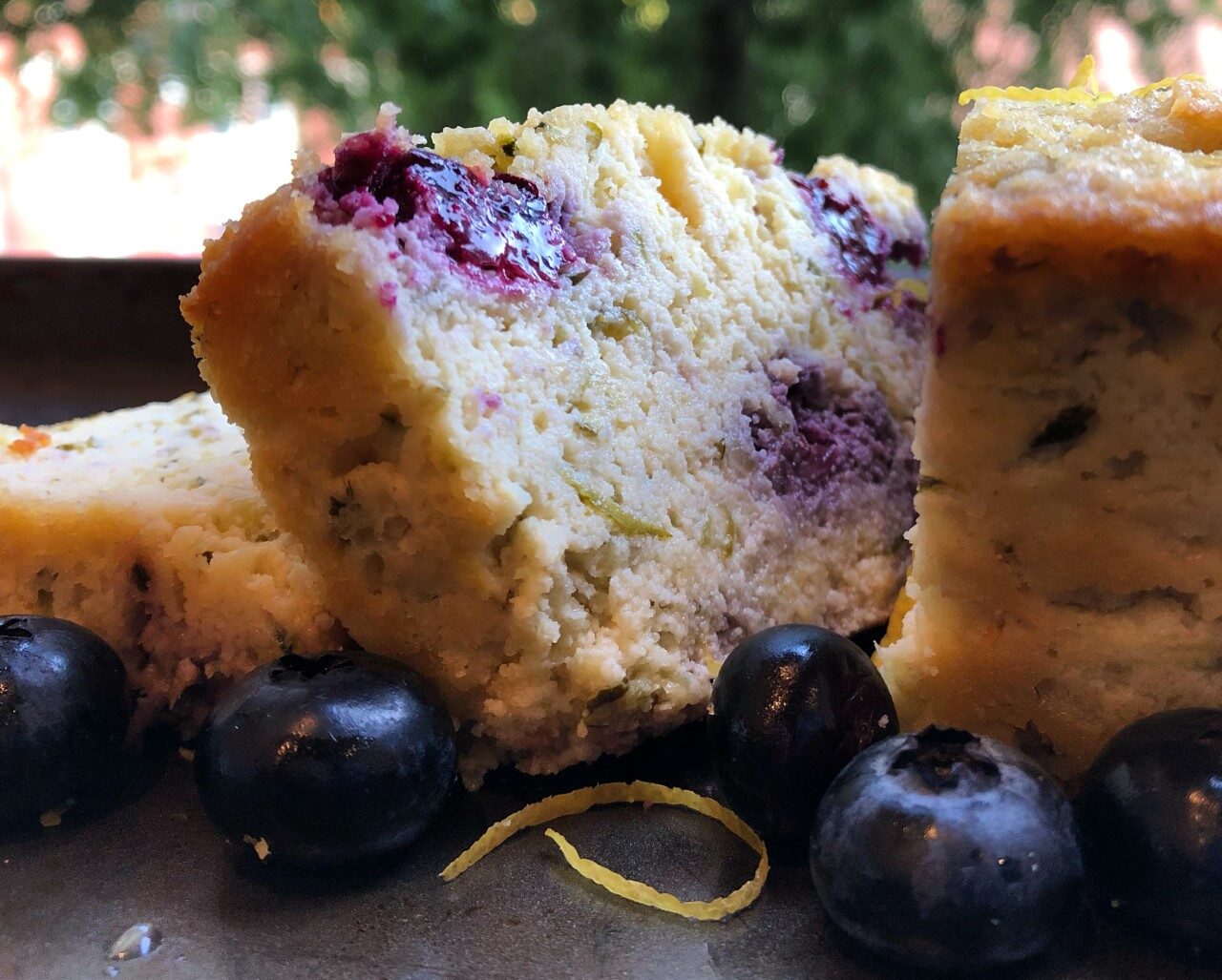 Zucchini Blueberry Almond Loaf